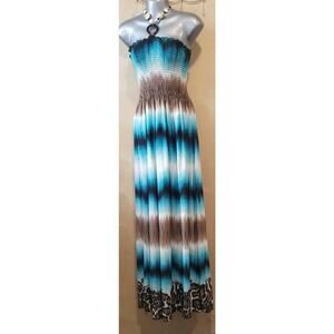 Club Z Collection Gorgeous Tye Die Maxi Halter Dress